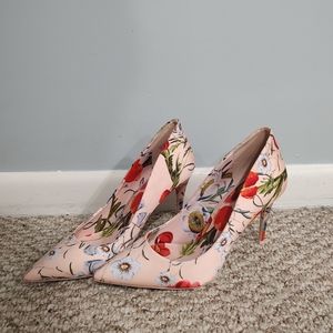 ALDO Floral Satin Pointed Toe Heels